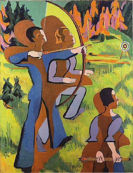 Ernst Ludwig Kirchner Archers - Oil on Carvan - 195 - 150 cm - Kirchner Museum Davos China oil painting art